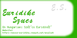 euridike szucs business card